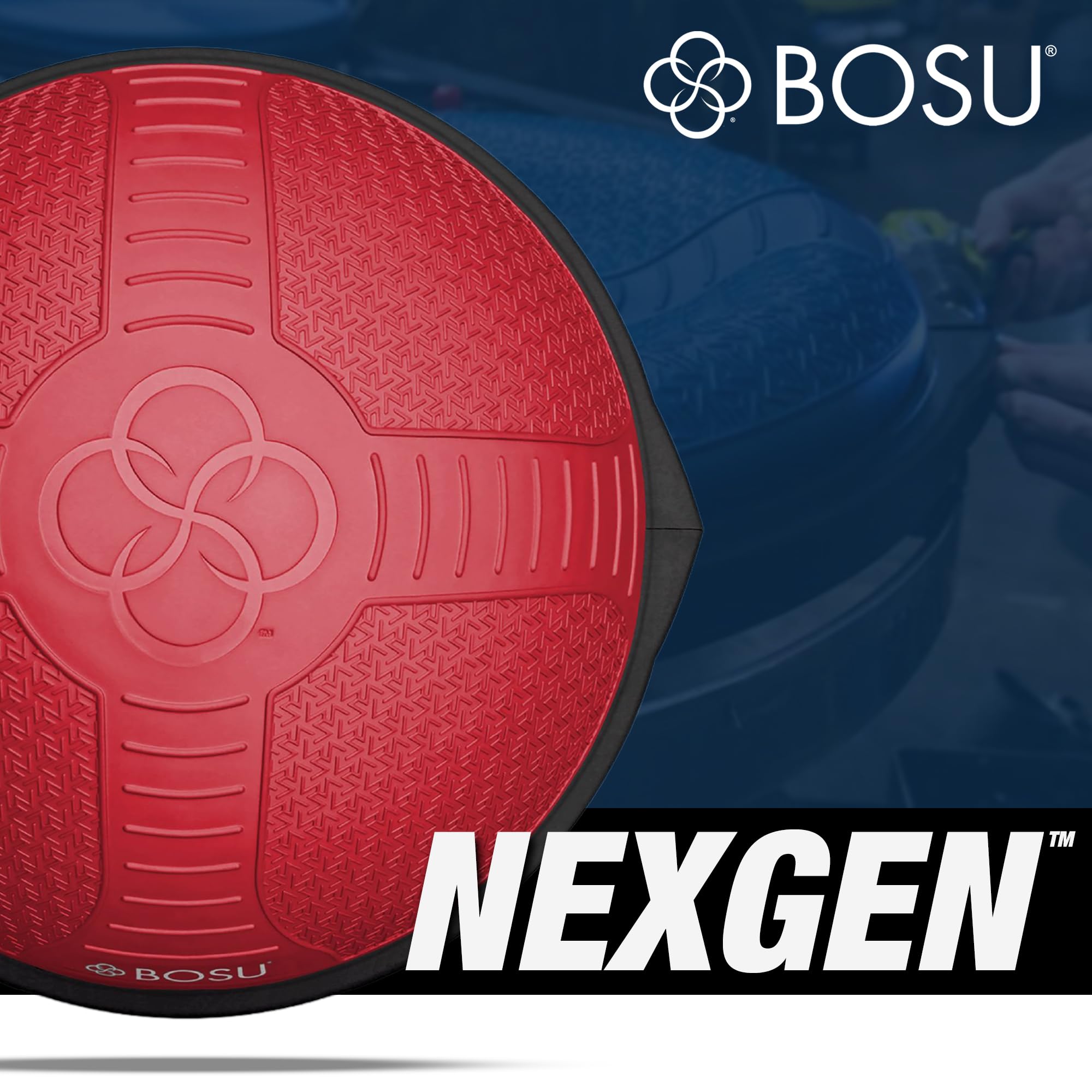 Bosu Half Ball Home Balance Trener do ćwiczeń siłowych i elastycznych z wytrzymałym materiałem odpornym na rozerwanie i pompką ręczną