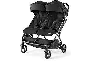 3Dpac CS+ Double Stroller, Black: Foldable, Car Seat Compatible, Lightweight, Parent Friendly