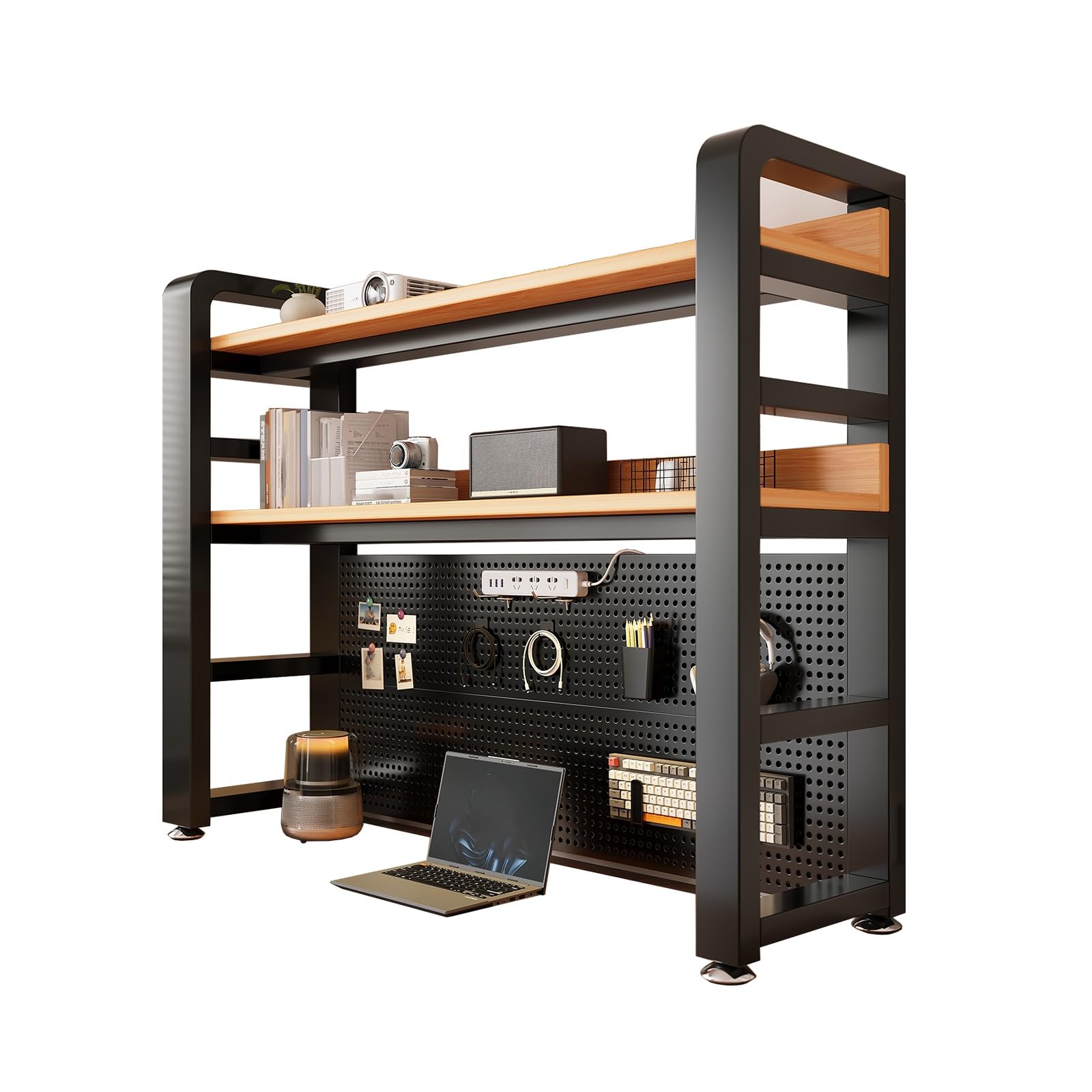Étagère de bureau 2 niveaux hauteur 99 cm rangement maison moderne 115cm