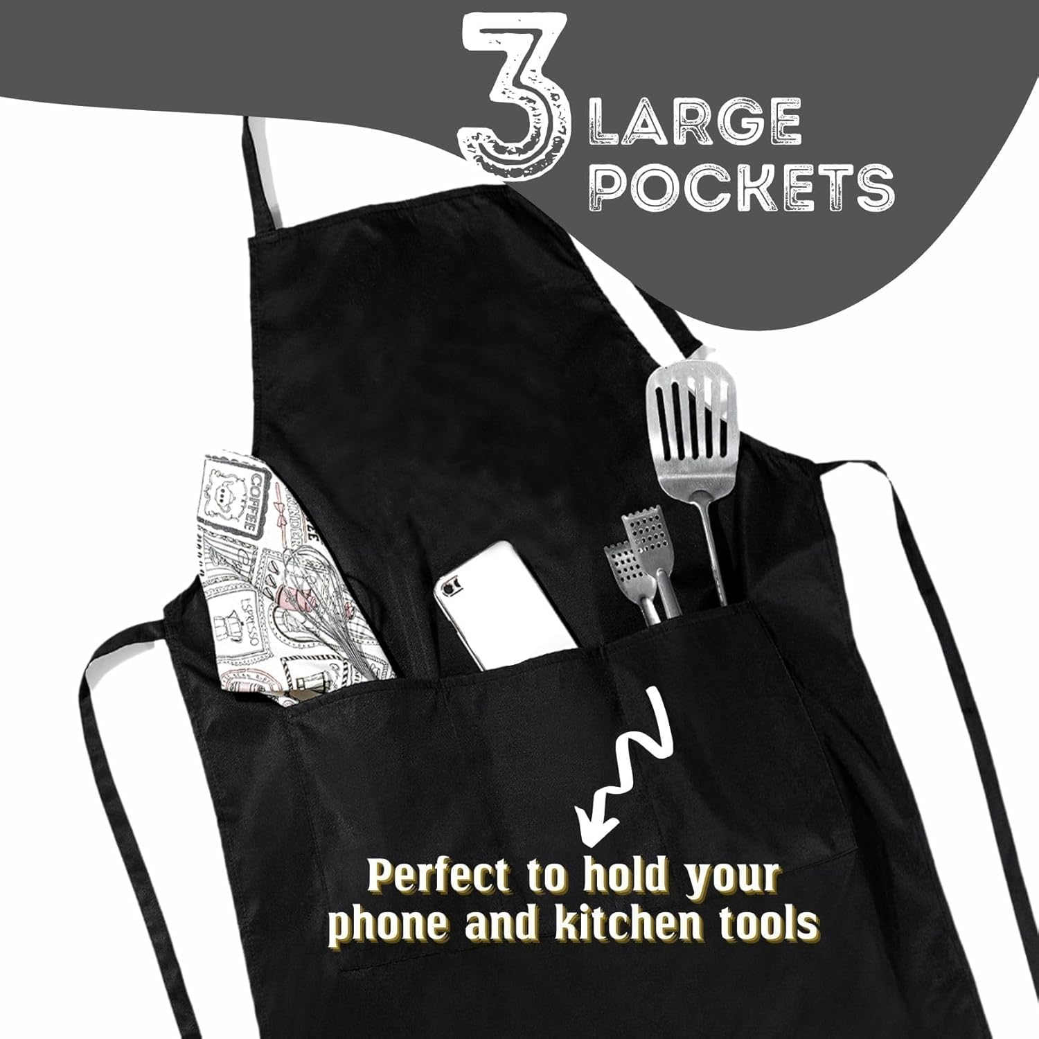 InnoBeta Pappy Gifts, Grandpa Apron with Pocket and Adjustable Neck Strap, Kitchen Cooking Cute Apron, Birthday, Christmas, Grandpa Kitchen Gift - Image 5