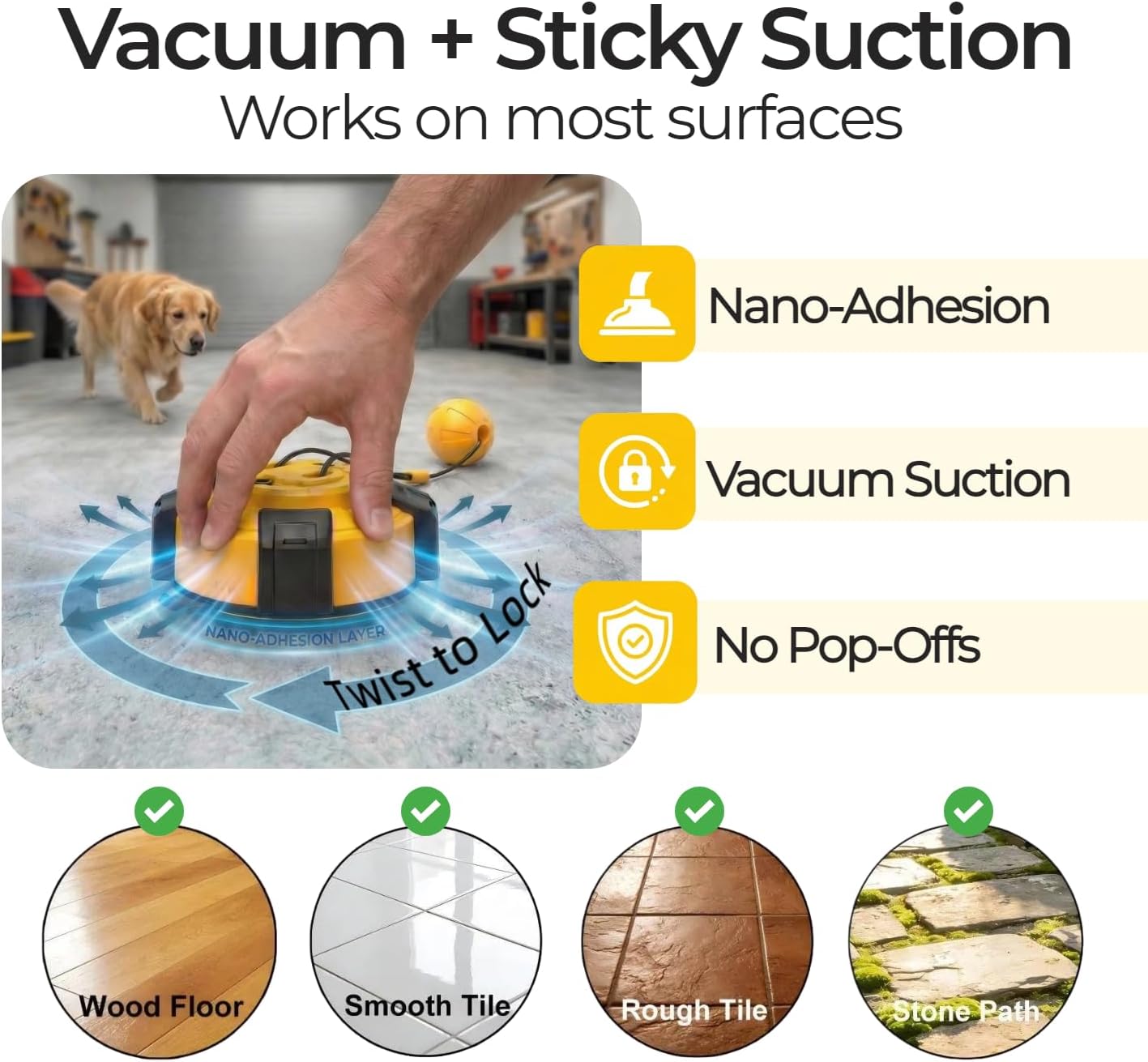 Interactive Dog Toys Tug of War - Dog Enrichment Stimulating Chew Toy with Suction Cup to Keep Them Busy for Aggressive Chewers, Puppy Teething Puzzle Rope Toy for Small Medium Large Dogs