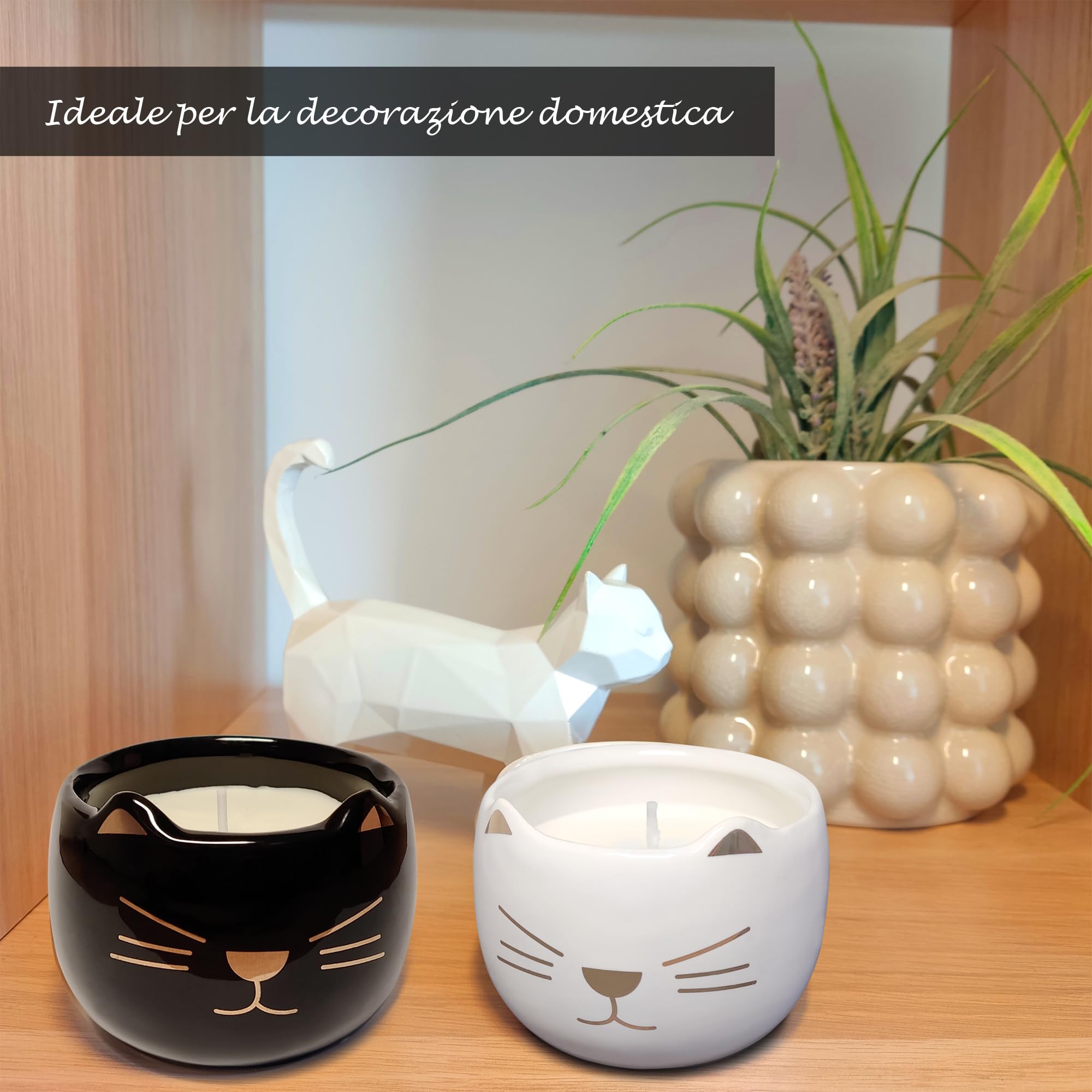 Portacandele Commemorativo In Legno Romadedi Per Gatto: Regalo Di Lutto Con Impronte E Iscrizione (7x7x9 Cm, Bianco)