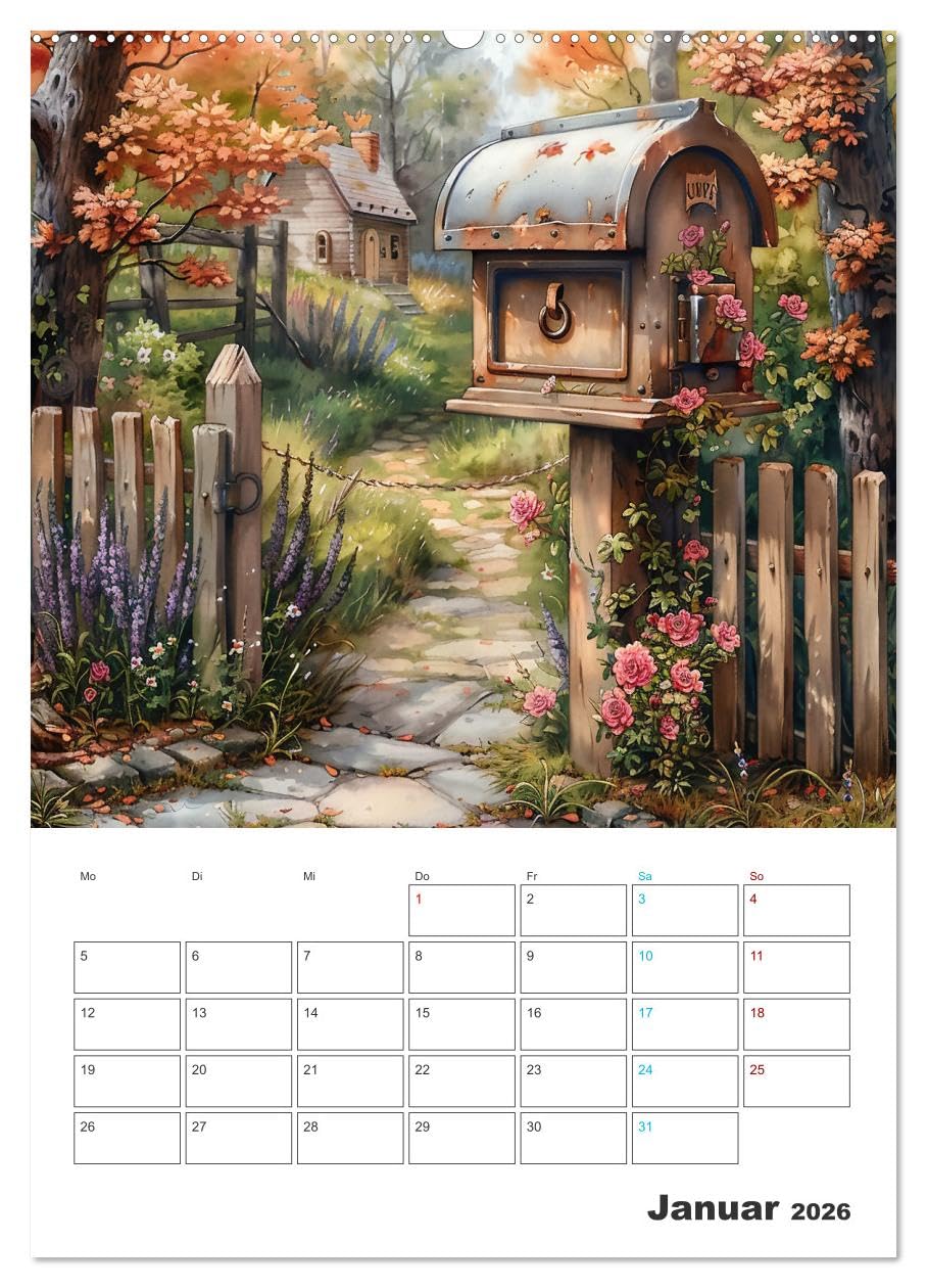 Zeitreise - Der vintage Briekasten Kalender (Wandkalender 2026 DIN A2 hoch), CALVENDO Monatskalender: Ob als funktionaler Postempfänger oder ... auf einzigartige Weise. (CALVENDO Kunst)