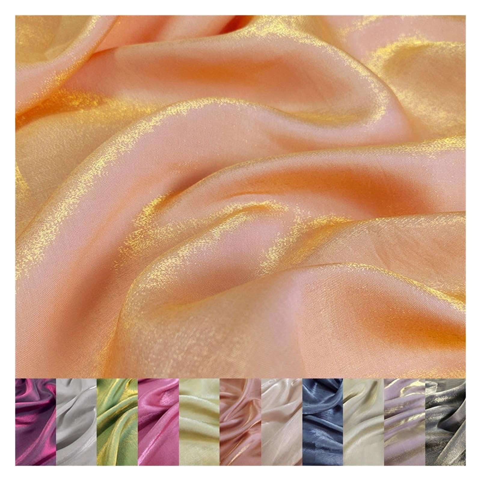 Tejido de satén sedoso líquido, Tela de satén seda esmaltada sedosa for vestido novia Hanfu, costura artesanal for bebé, 50x150cm(8)