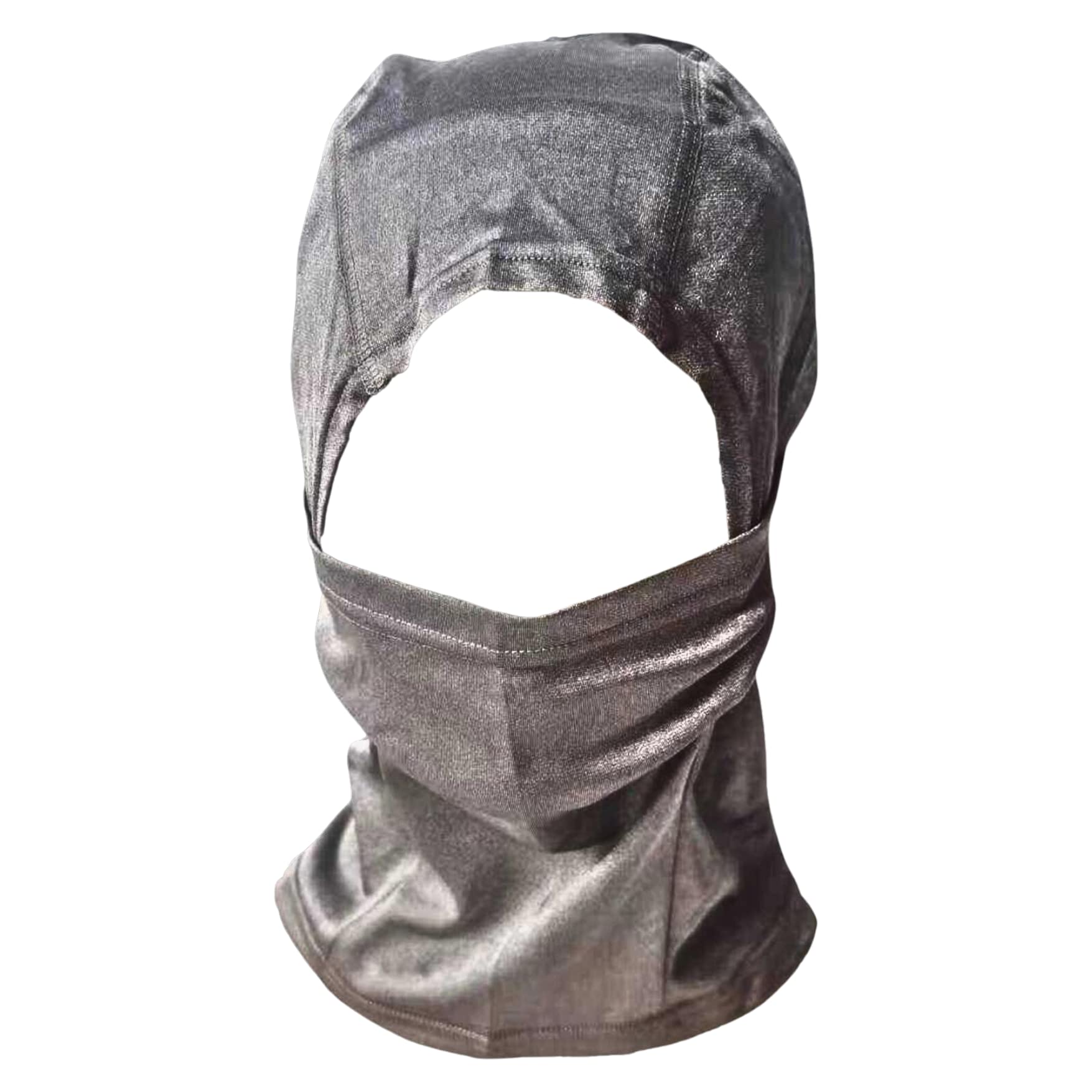 Ultimate EMF Protection Two in One Hood Mask Faraday Balaclava, 5G Anti-Radiation, RF & WiFi Shielding, Brain Face Shield, Tech-Wear (Silver), Silver, L