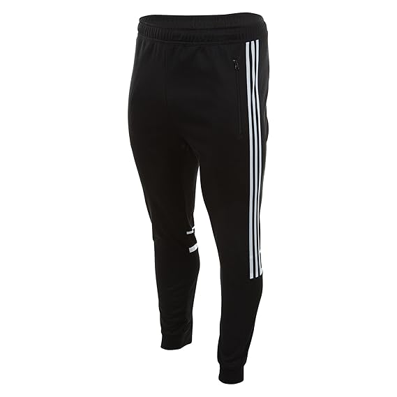 adidas pants with stripes halfway down