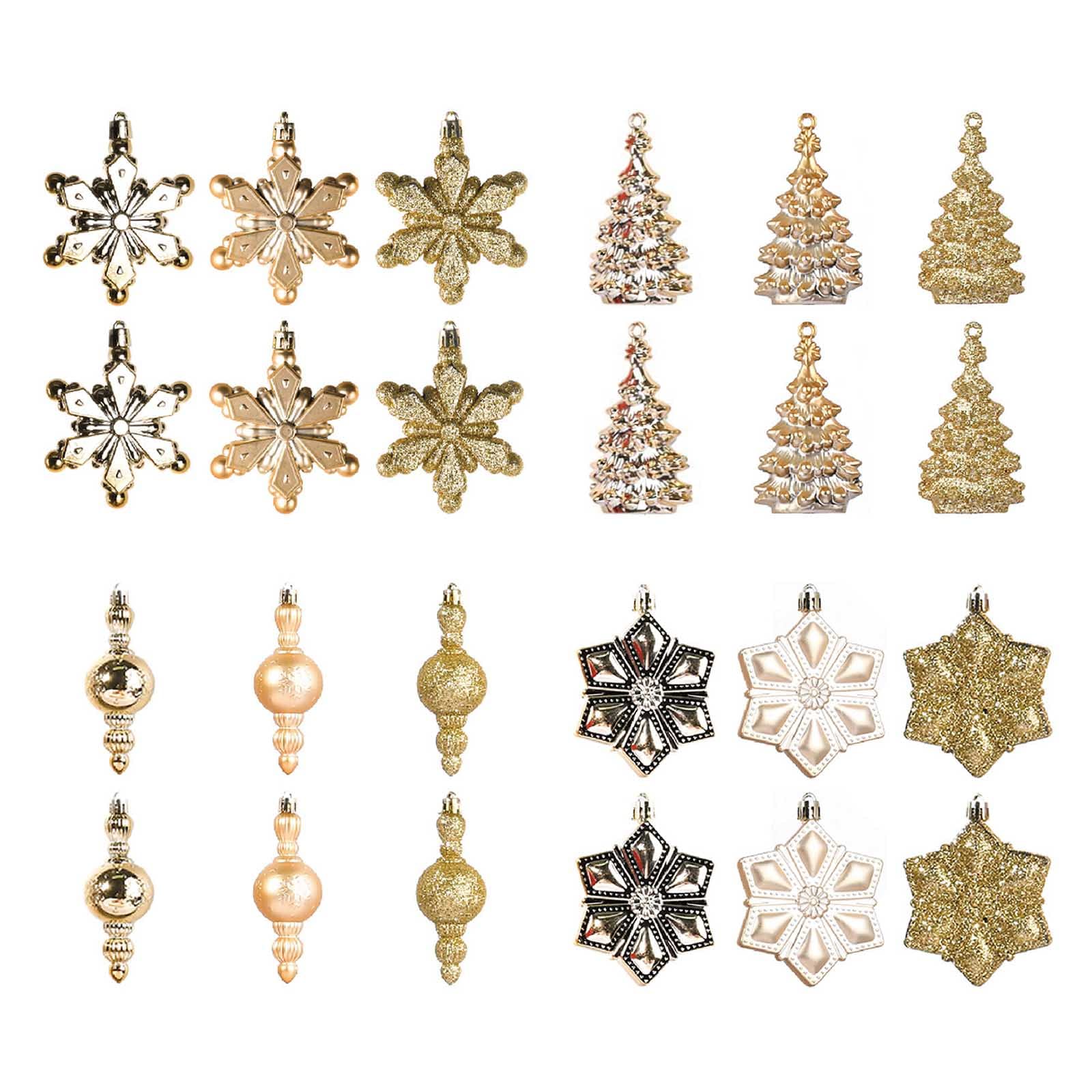 24Pcs Tree Hanging Pendant Christmas Tree Hanging Star Snowflake Ornament Decorations for Christmas Home Decor Decoration Ornaments Decor Pendant Ornament
