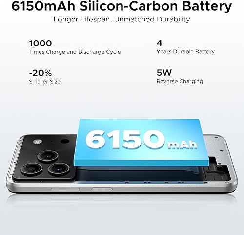 Miniatura 5 de DOOGEE Note 56 Teléfonos Desbloqueados, Último Teléfono Celular Android 16 OS con Batería de 6150mAh, 24GB+64GB/TF Expansible hasta 2TB Octa-Core