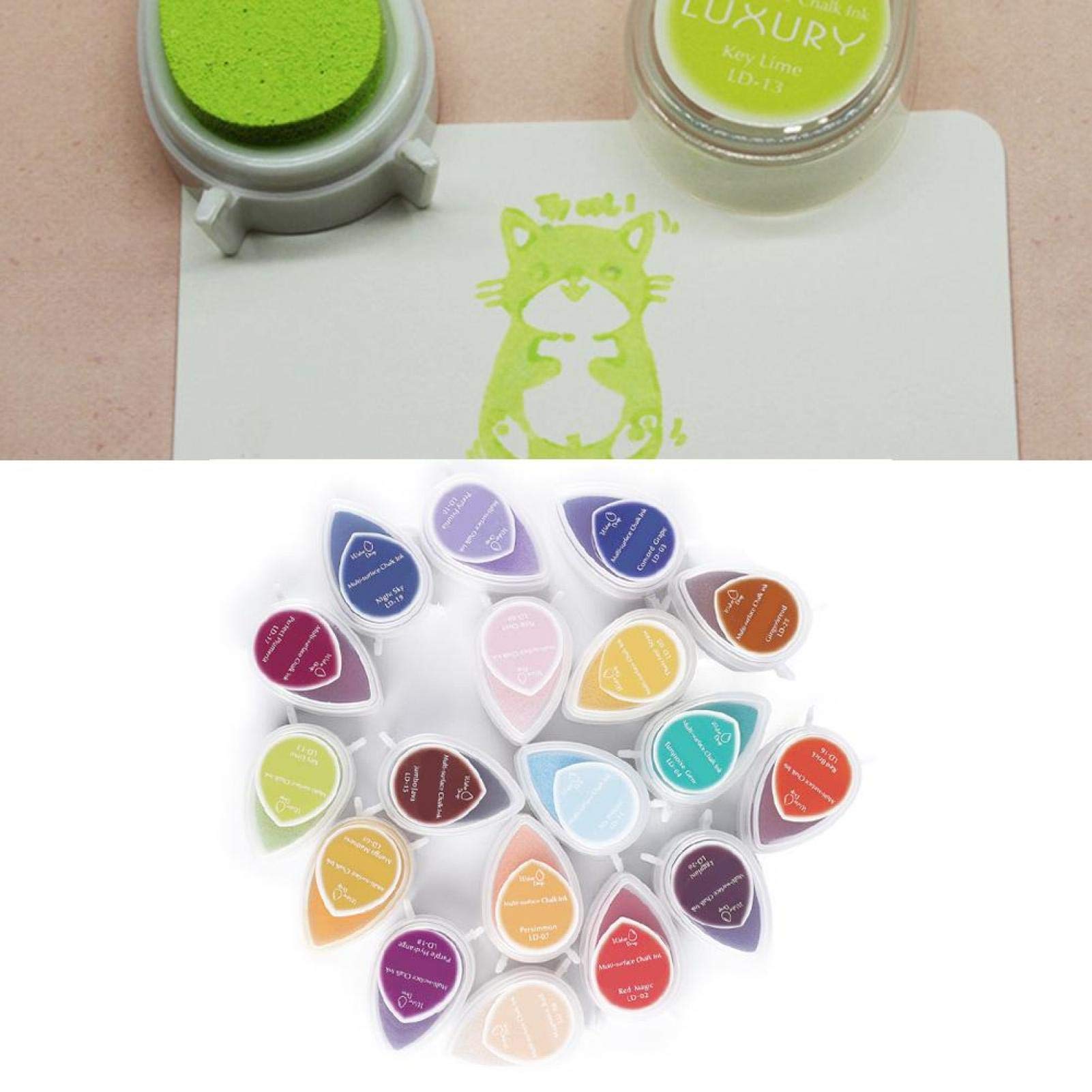 Craft Ink Pad Stamps Kolor DIY, Craft Ink Pad do znaczków, tłoczenie papieru (opakowanie 40) na znaczki, papier, tkanina drewniana