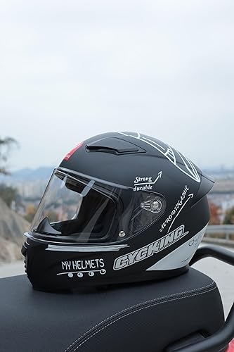 Miniatura 6 de Motorcycle Helmet Full Face Modular Dot Men Womens Black White Adult Quick Release Buckle Retro Four Season Removable Washable