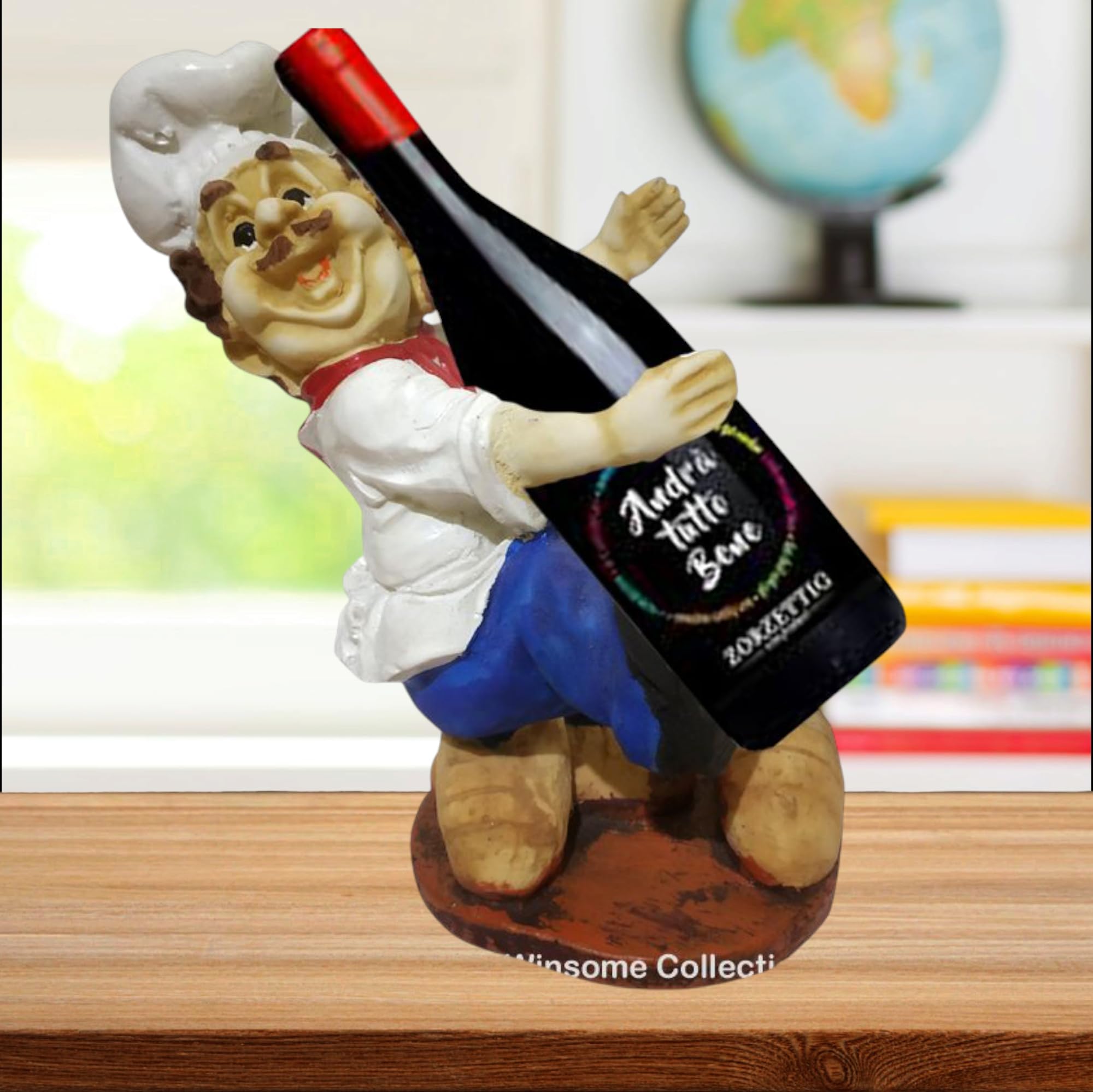 Wine Bottle Stand - Elegant Resin Sculpture Decor -15