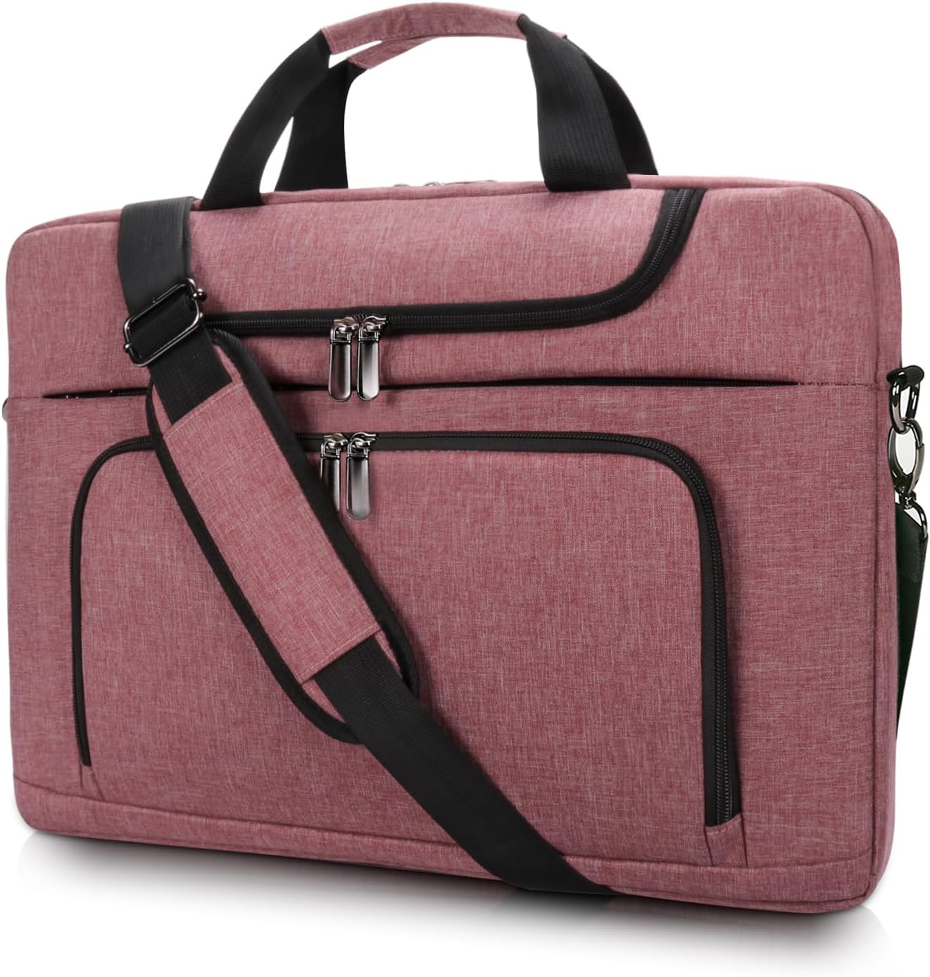 BERTASCHE Laptop Bag 15.6 inch for Women Computer Bag Laptop Case for Work Travel Business Briefcase w/Shoulder Strap,Rose Red