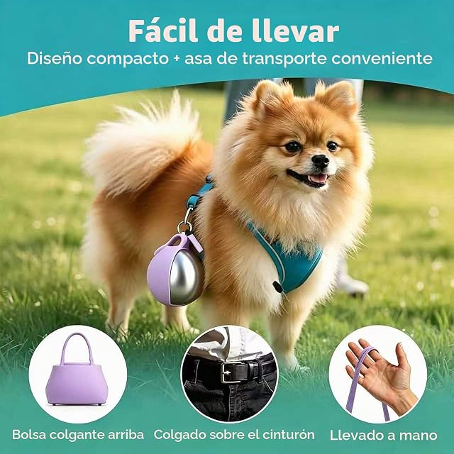 Foto 3 de 8 de Bebedero Perro Portatil, Botella Agua Perro De 285 Ml, Botella De Agua para Perros A Prueba De Fugas