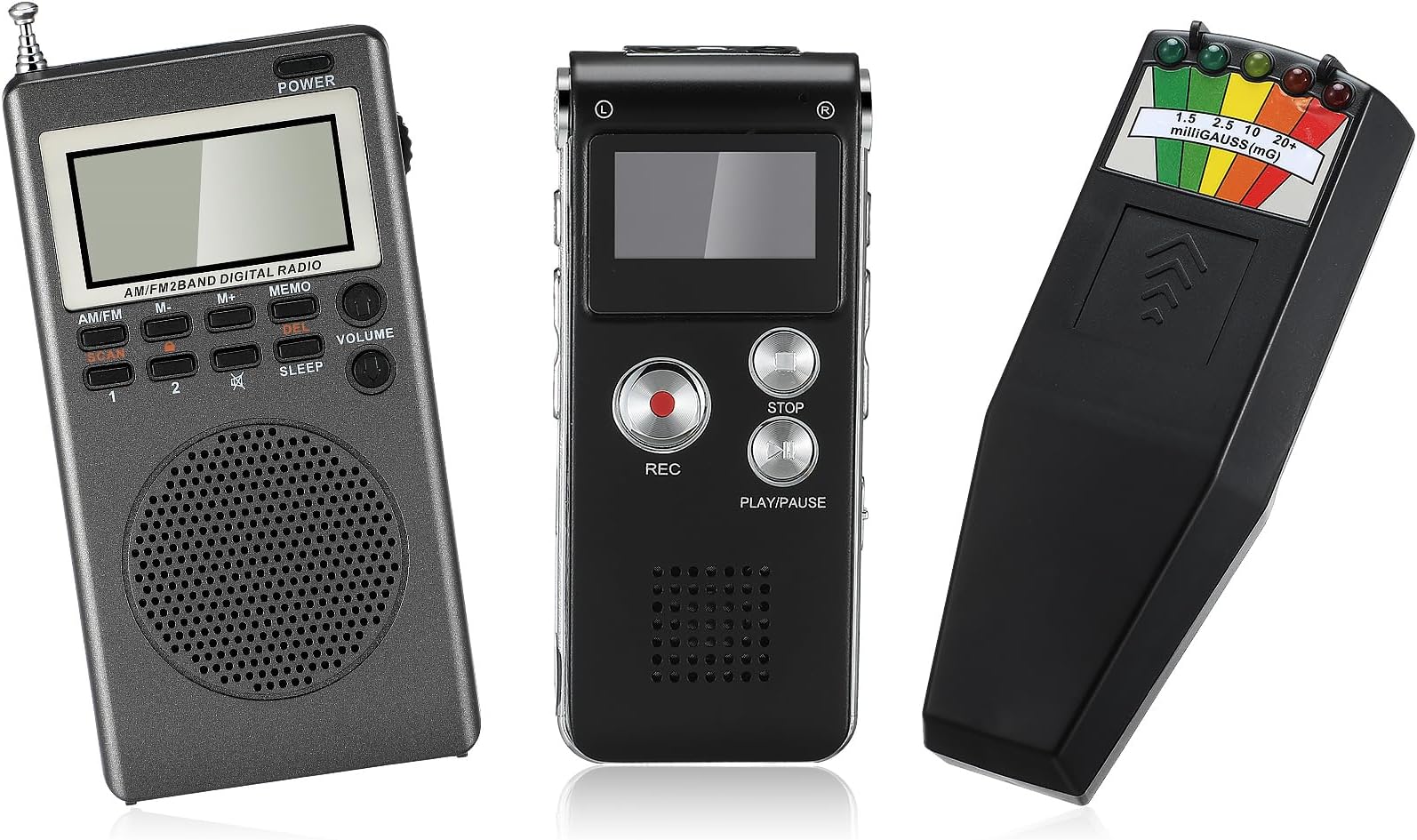 Saillong 3 Pcs Paranormal Research Tools Include 1 Pcs Spirit Ghost Hunting Research Box 1 Pcs Digital Voice Recorder 1 Pcs LED EMF Magnetic Field Ghost Hunting Detector for Ghost Hunting