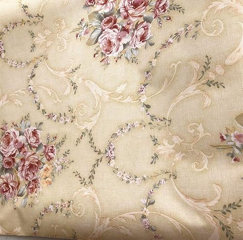 Moyishi Pegatina de papel de flores vintage para cajón de aparador, 17.7 x 78.7 pulgadas (amarillo)