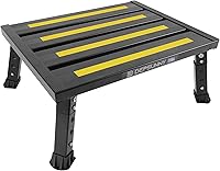 DEPSUNNY Adjustable Height Aluminum RV Step Stool - 1000 lb Capacity, Foldable Non-Slip Platform for Easy RV, Trailer Access (Black)