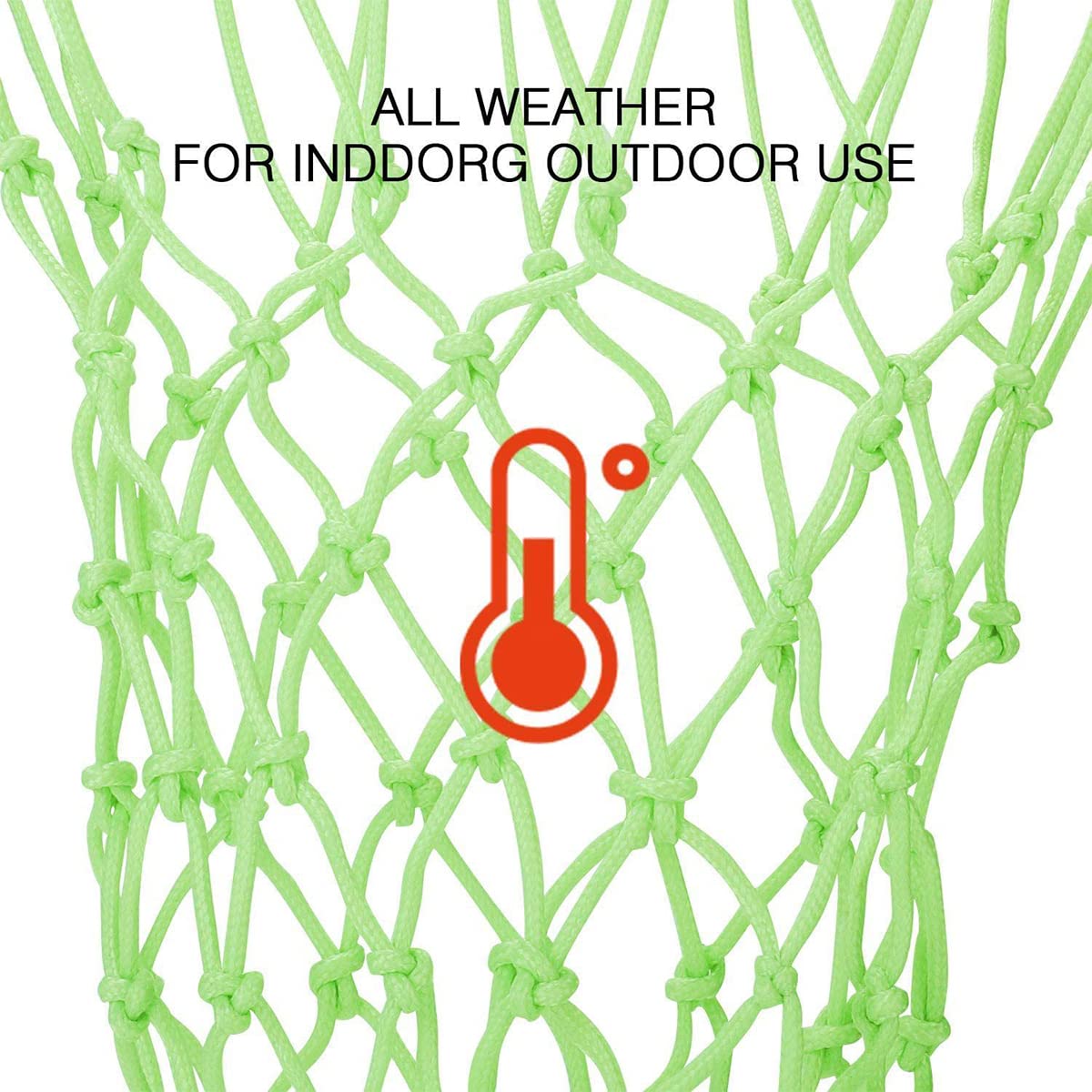 WANGCL Red de baloncesto que brilla en la oscuridad para exteriores, 12 bucles, tamaño estándar, resistente, repuesto de red de baloncesto luminosa, portátil, alimentada por el sol, red de baloncesto