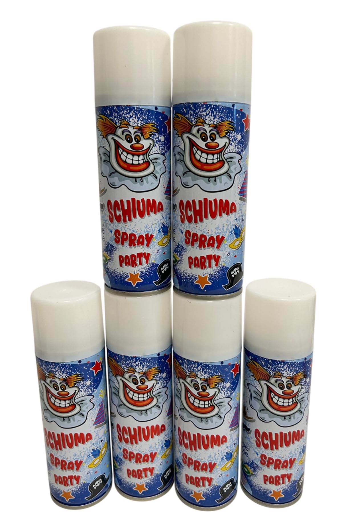 Schiuma Spray 6 pz Confezione da 6 Bombolette di Schiuma Spray Festa Party Carnevale Scherzi di Carnevale Bambini Ragazzi Adulti 150ml 100ml Bombolette Schiuma di Carnevale Schiuma Scherzo (6x 100ml)