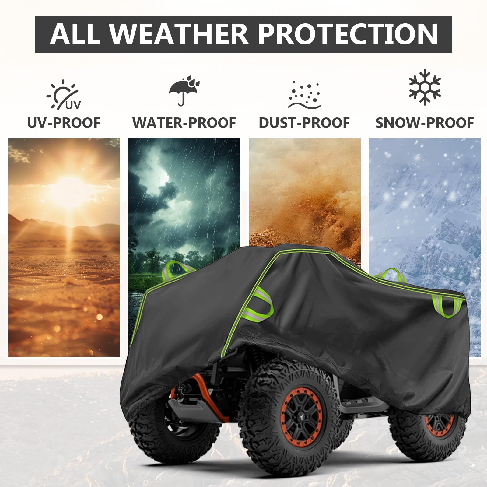 Telone Copriquad XXXL 210D - Copertura ATV Impermeabile e Antivento con Strisce Riflettenti - Protezione UV da Pioggia, Neve e Polvere - Oxford Heavy Duty