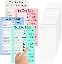 Litimkat Lot de 4 Tableau Memo Checklist, tableau de liste de contrôle de liste de choses à faire,avec 10 papiers effaçables à sec, pour enfants adultes, rappel de planification d'apprentissage