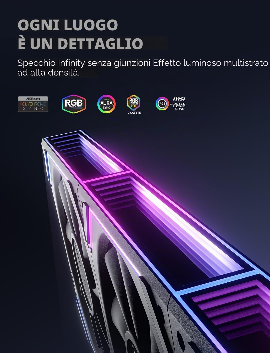 AsiaHorse DAWN Ventole PC RGB da 120MM Ventole per Case 3 Pezzi, ARGB Daisy Chain Ventole PC [Infinity Mirror] [HDB] 71 CFM/1850 RPM/2.6MMH2O 4 Pin PWN & 5V 3Pin ARGB per Asus Aura ASRock GIGABYTE MSI