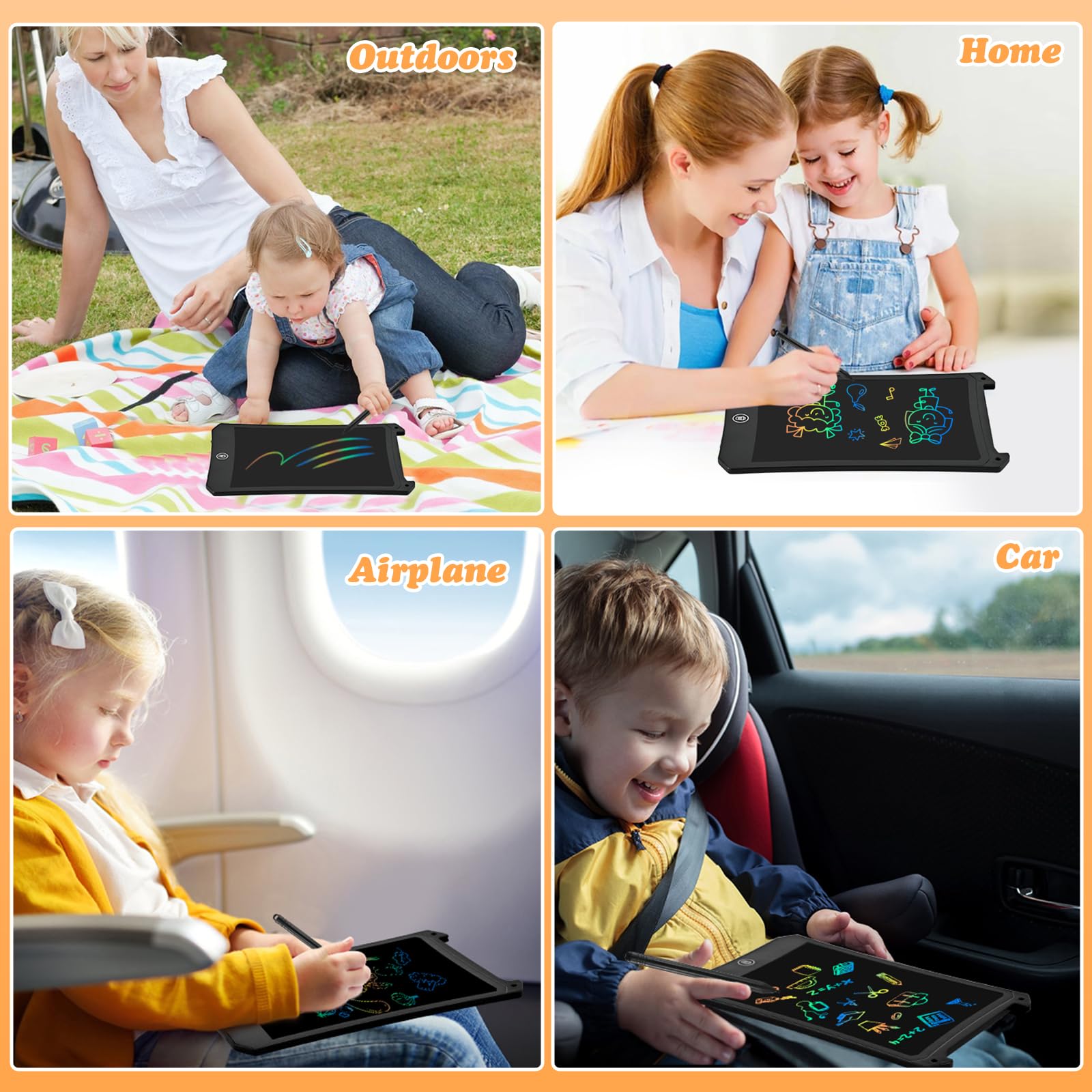 cimetech Tablette Dessin Enfant, 8.5 Pouces Tablette D'écriture LCD, Coloré Ardoise Magique, Jouets Enfant pour 3 4 5 6 Ans, éducatifs Christmas Birthday Gifts - 5