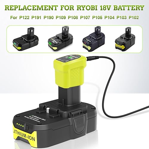 Miniatura 7 de Ryobi - Batería de repuesto de 18 V de 3.0 Ah P103 compatible con cargadores Ryobi de 18 V, carga rápida, combo P119 para herramientas de 18 voltios