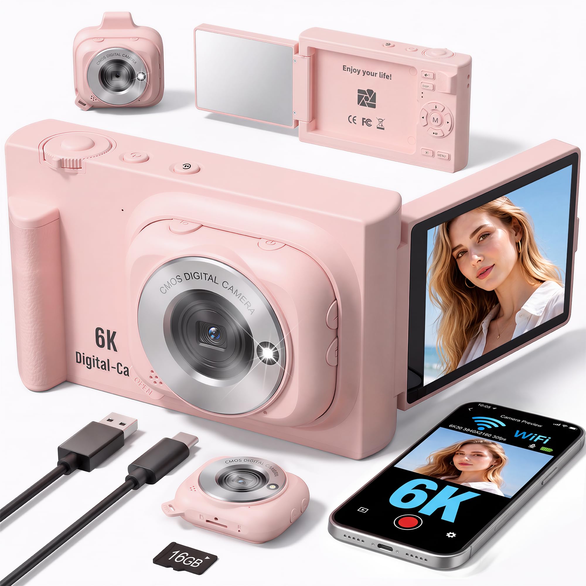 HolyEye 2-in-1 Camera with Detachable Mini POV Camera