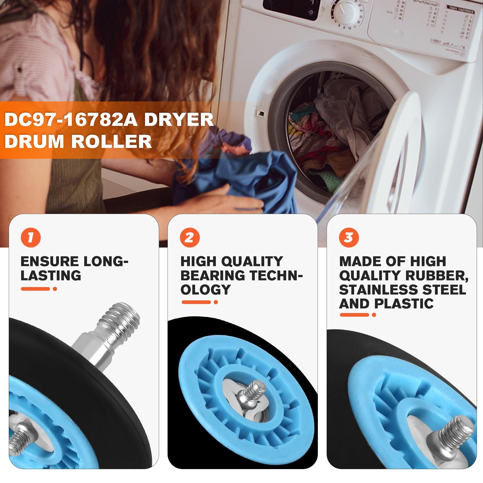 Amazon.co.jp: Beaquicy DC97-16782A ドライヤードラムローラー