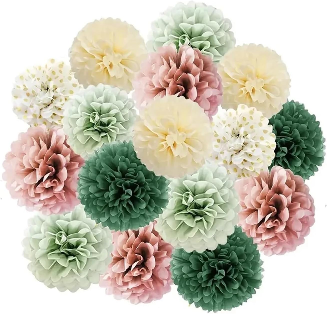 Paper pom-poms 16Pcs Wedding Tissue Decoration Set, Paper Flower Ball Suitable for Birthday Bride Party for Party Decorations