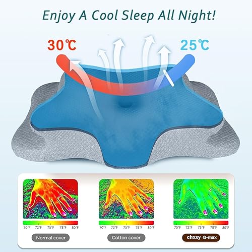 Miniatura 5 de Almohada cervical para el cuello para aliviar el dolor de dormir, almohadas de espuma viscoelástica de contorno, almohadas ergonómicas para dormir