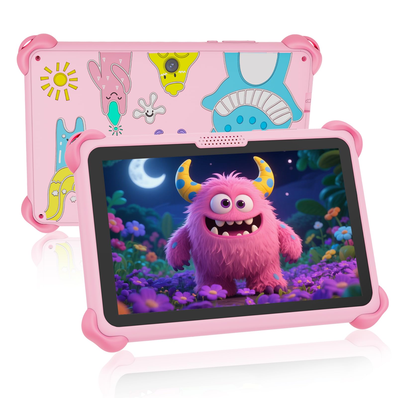 Kinder Tablet 7 Zoll Android Tablet für Kinder 32GB ROM Kindertablet mit Schutzhülle WiFi6 Kindersicherung Installierte Lern-Apps von 3–7 Jahre Jungen und Mädchen (Rosa)