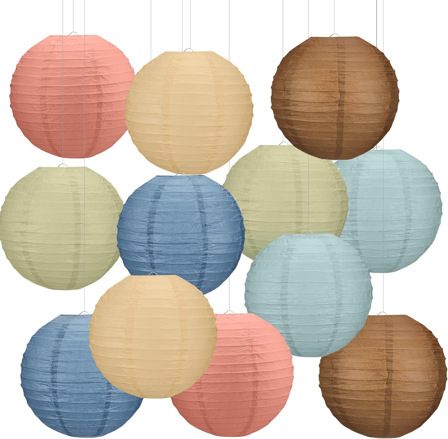 Retisee 12 Pcs 10 Inch Pastel Hanging Paper Lanterns Party Decorations Pastel Classroom Decor for Easter Birthday Back to School Party Decoration for Classrooms Wedding Birthday Ceilings Decor