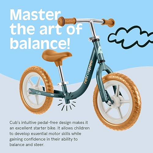 Miniatura 5 de Retrospec Cub - Bicicleta de equilibrio de 12 pulgadas para niños pequeños, 18 meses a 3 años de edad, sin pedal, para principiantes y niños,