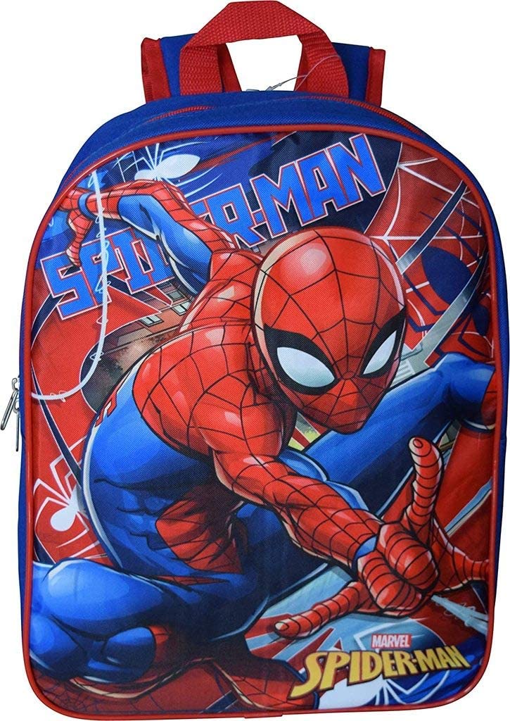 RuzSpiderman 15" School Bag Backpack (Blue-Red), Blue-red, Large