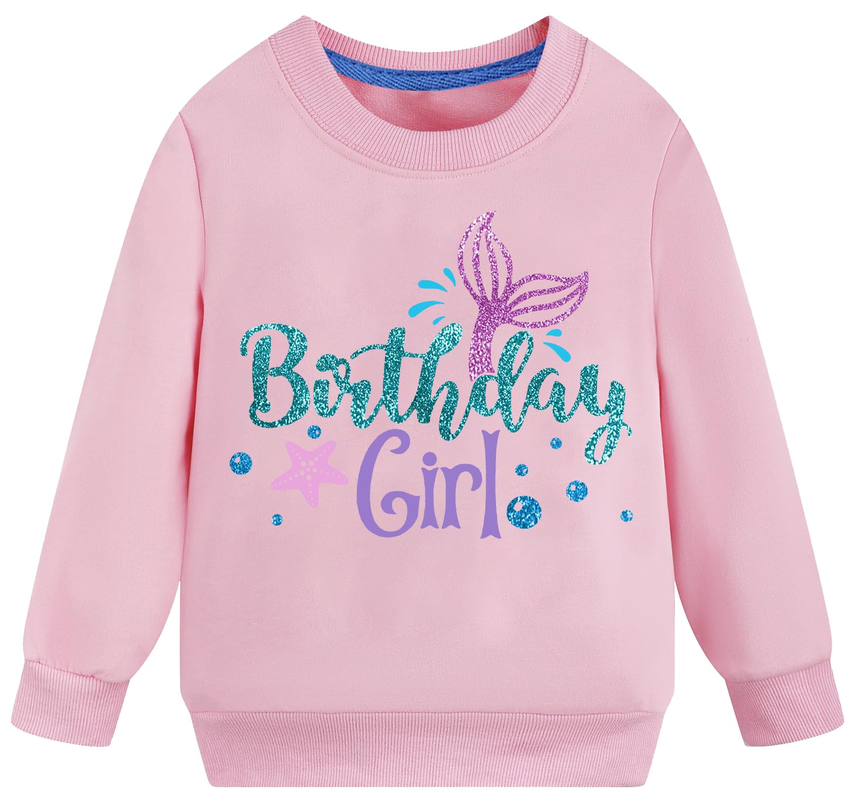 Birthday Girl Sweatshirt 2nd 3rd 4th 5th 6th 7th Girls Birthday shirts Toddler Mermaid Unicorn Cotton Long Sleeve Tops