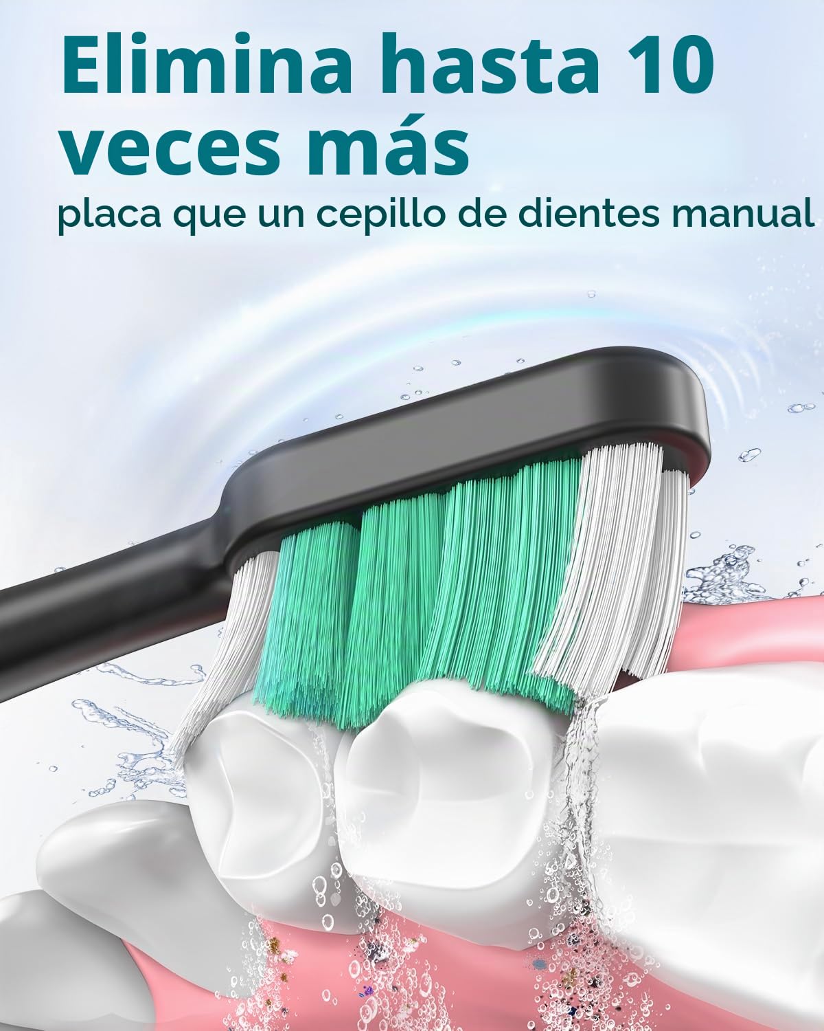 Cepillo de Dientes Eléctrico Sónico para Adultos - Cepillo Electrico Sónico con 8 Cabezales y Estuche de Viaje, 5 Modos, IPX7 Impermeable, Cepillo Dientes Electrico de Recargable, Negro Mate