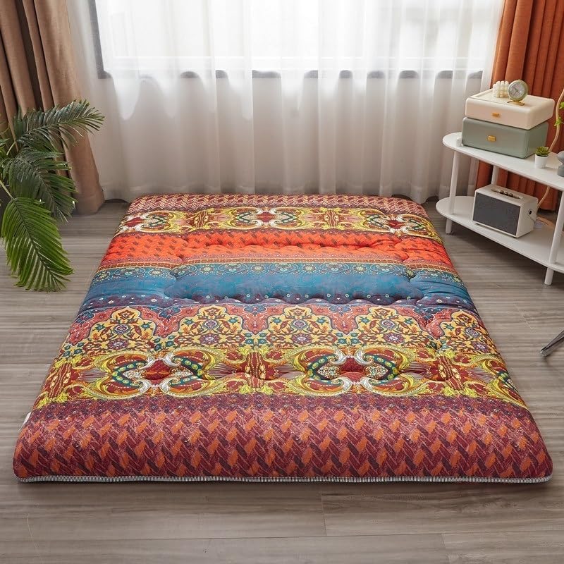 Colchón Futón 1 Plaza 2 Plazas Extra 1 Persona Portátil Plegable Algodón Futón 140x190 Colchón Tatami 140x190 Colchón Japonés Plegable(D,100x200cm)