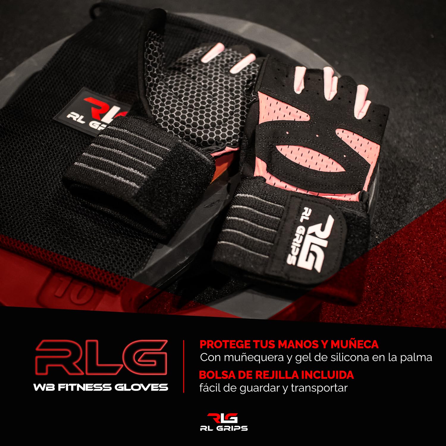 RL Grips® Gym Gloves for Weightlifting Crossfit, Bodybuilding with Wrist Wraps and Non-Slip Silicone Grip - Image 4