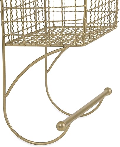 Miniatura 2 de DII Decoración rústica de baño de granja, almacenamiento de metal, toallero pequeño, dorado