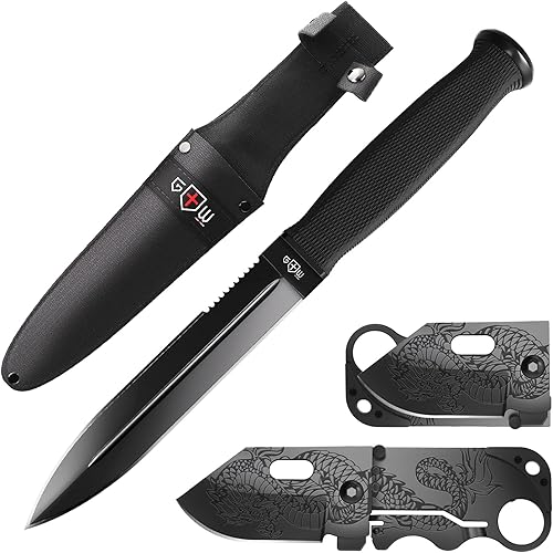 Paquete de 2 artículos Cuchillo de bolsillo pequeño Cuchillo plegable Mini cuchillo táctico con clip para dinero Tarjeta de crédito Cool Dragon