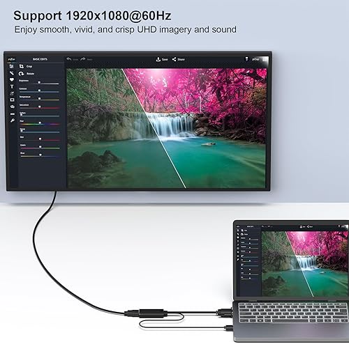 Miniatura 5 de BENFEI Adaptador VGA a HDMI, convertidor 1080P con audio de computadora/fuente VGA portátil a HDMI TV/monitor
