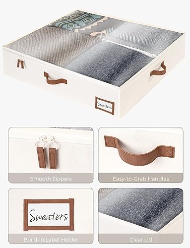 Miniatura 4 de StorageWorks Caja de almacenamiento debajo de la cama, organizador de ropa debajo de la cama con estructura resistente y tela ultra gruesa, 30