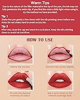 Vista 7 de Lápiz delineador de tinte de labios - 1 pieza, tinte de labios líquido color marrón nude, lápiz labial líquido, lápiz delineador de labios, tinte