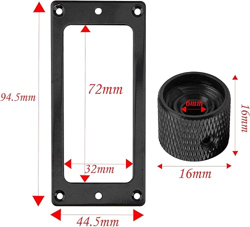 Miniatura 5 de 1 juego de cubierta humbucker plana de metal Yootones para pastilla de guitarra eléctrica y doble bobina, marco de recogida de anillos de montaje