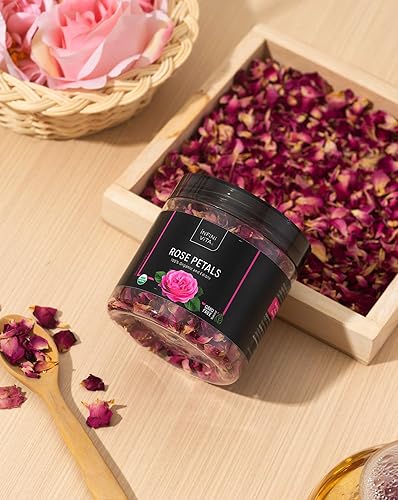 Miniatura 6 de Pétalos de rosa secos de 0.49oz (0.5 onzas)  Té de rosa roja comestible  Flores secas para decoración de pasteles, bebidas, velas y jabón (0.5 onzas)