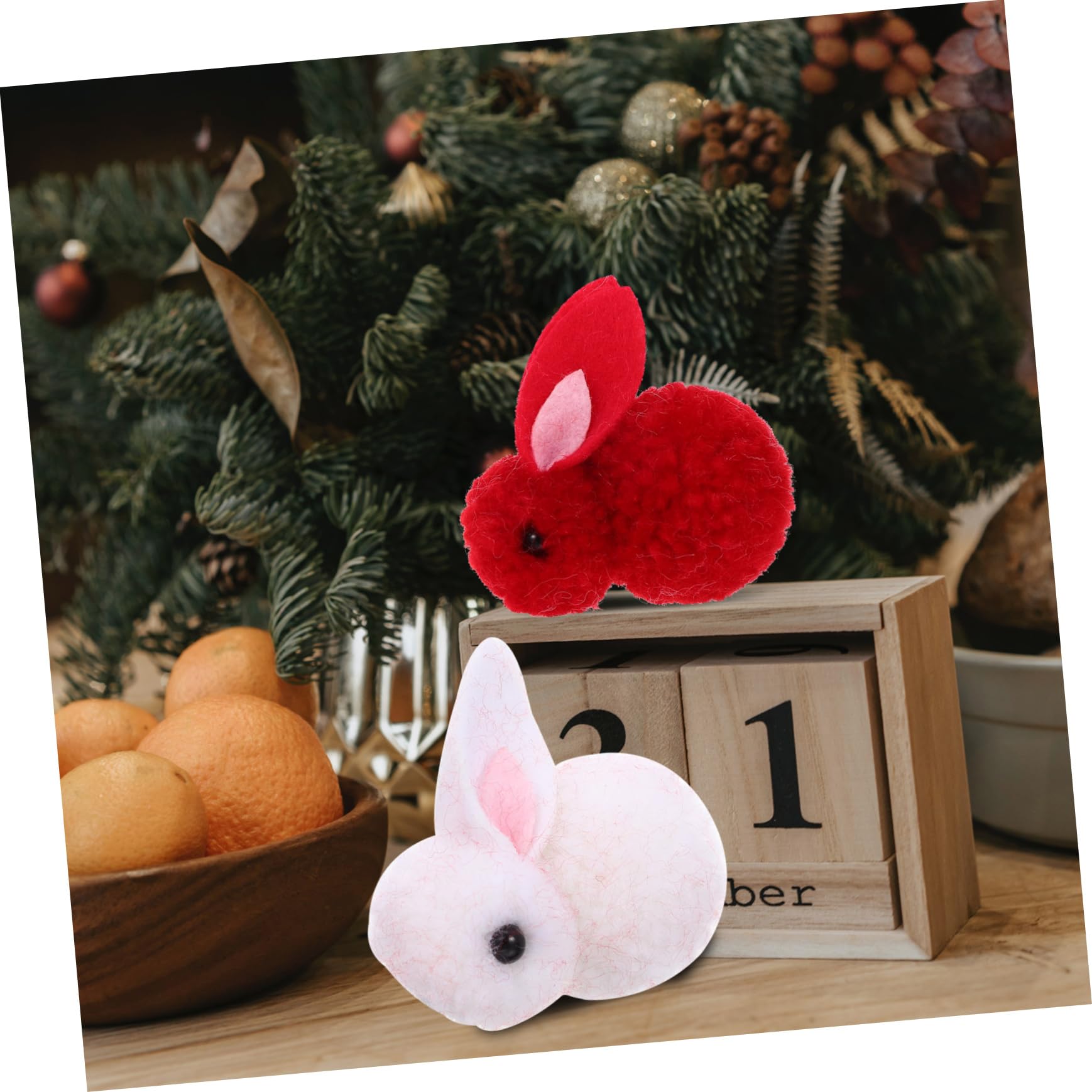 PRETYZOOM 5 Set Di Decorazioni Natalizie Da Appendere Allalbero Di Natale Finti Modelli Festivi Coniglietti Decorativi in ​​feltro 20 Pezzi * 5
