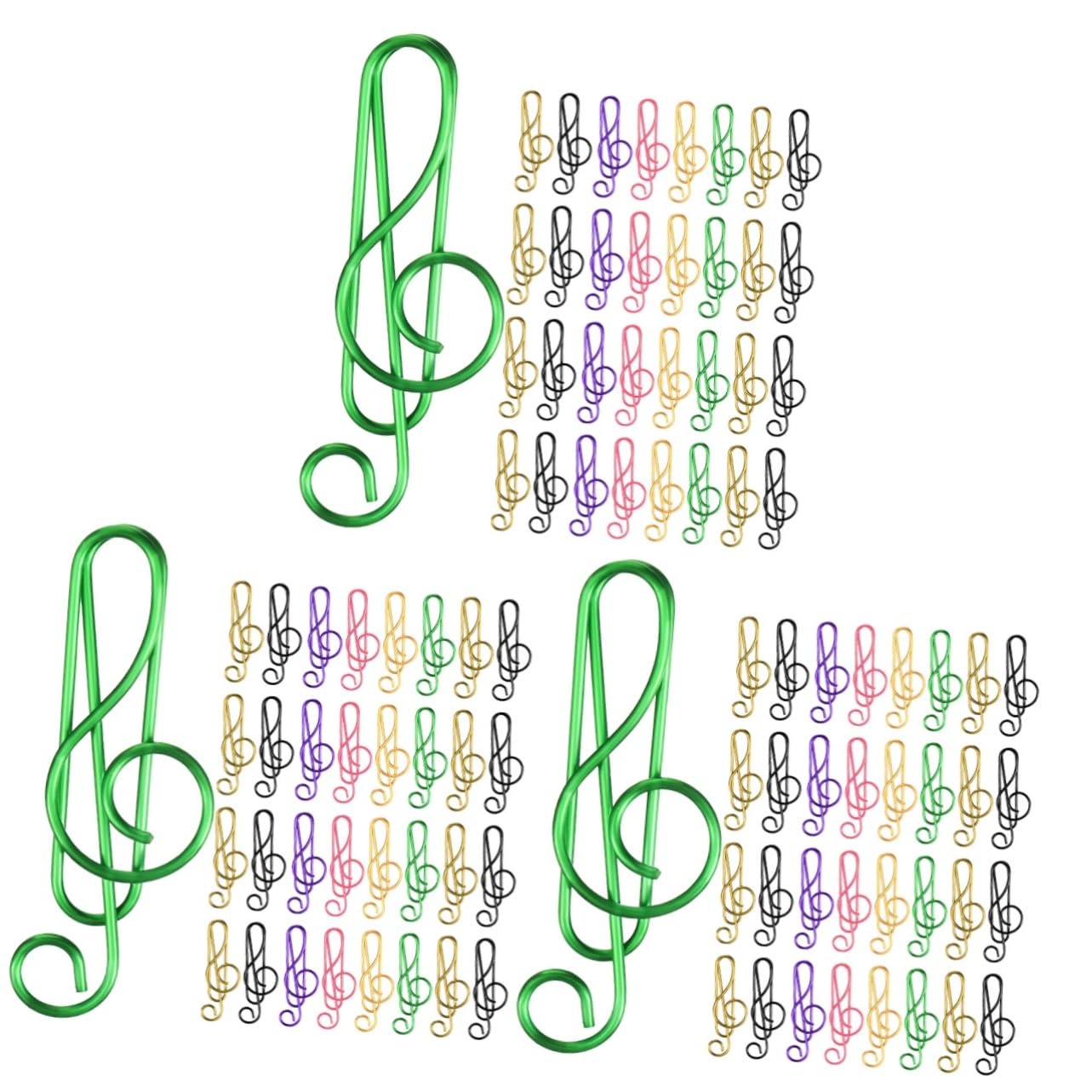 HOMSFOU 3 Ensembles Note Trombone Trombones De Forme Créative Petit Trombone Trombones Créatifs Trombones Pour Document Clips De Document Trombones De Bureau Le Fer 100 Pièces * 3