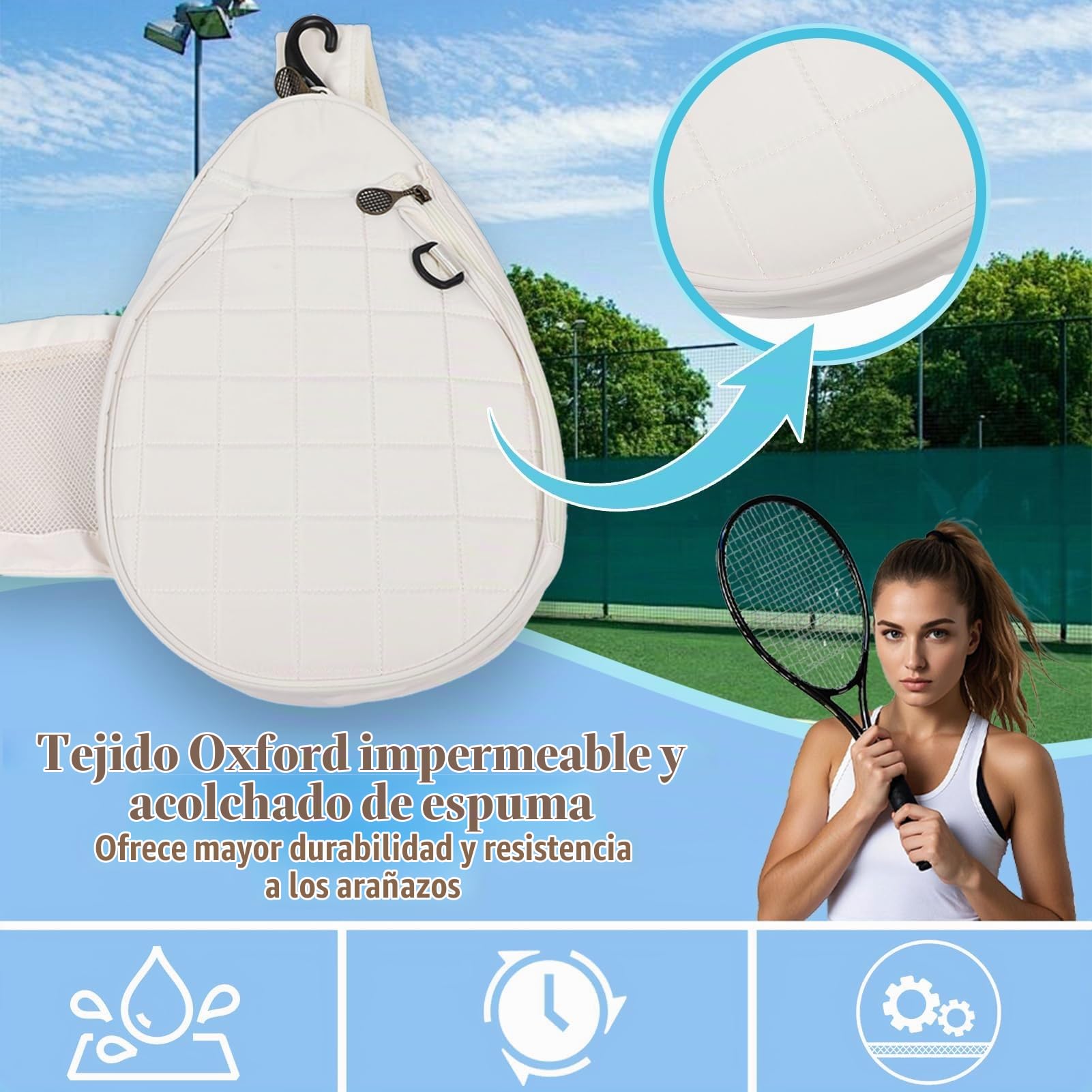 Ejoyous Bolsa de Tenis, Bolsa de Tenis Bolsa para Raqueta de Tenis Mochila de Tenis Ligera Bolsa de Hombro Acolchado de Espuma de Gran Capacidad Paleta de Pickleball Separación Seca y