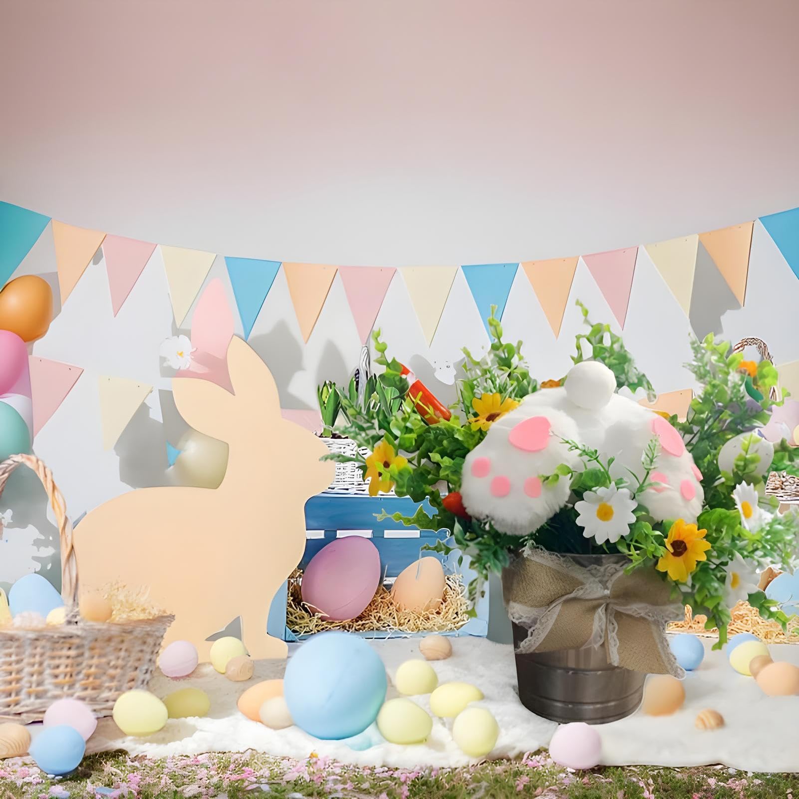 Decorazione Da Tavolo In Vaso Con Fiori E Uova Di Pasqua Centro Tavolo